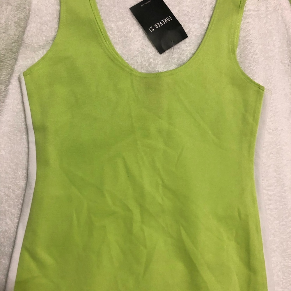 Lime and white top